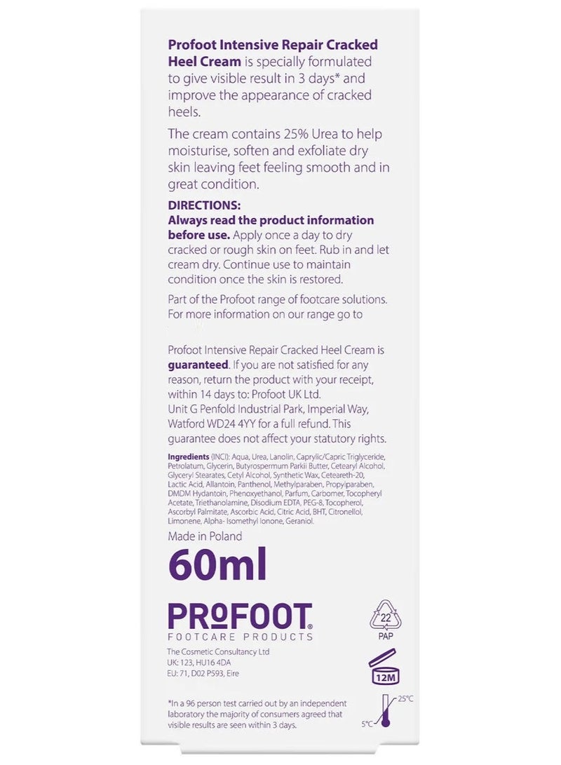 ProFoot Intensive Repair Cracked Heel Cream 25% Urea Visible Results In Just 3 Days 60 ML - Image 3